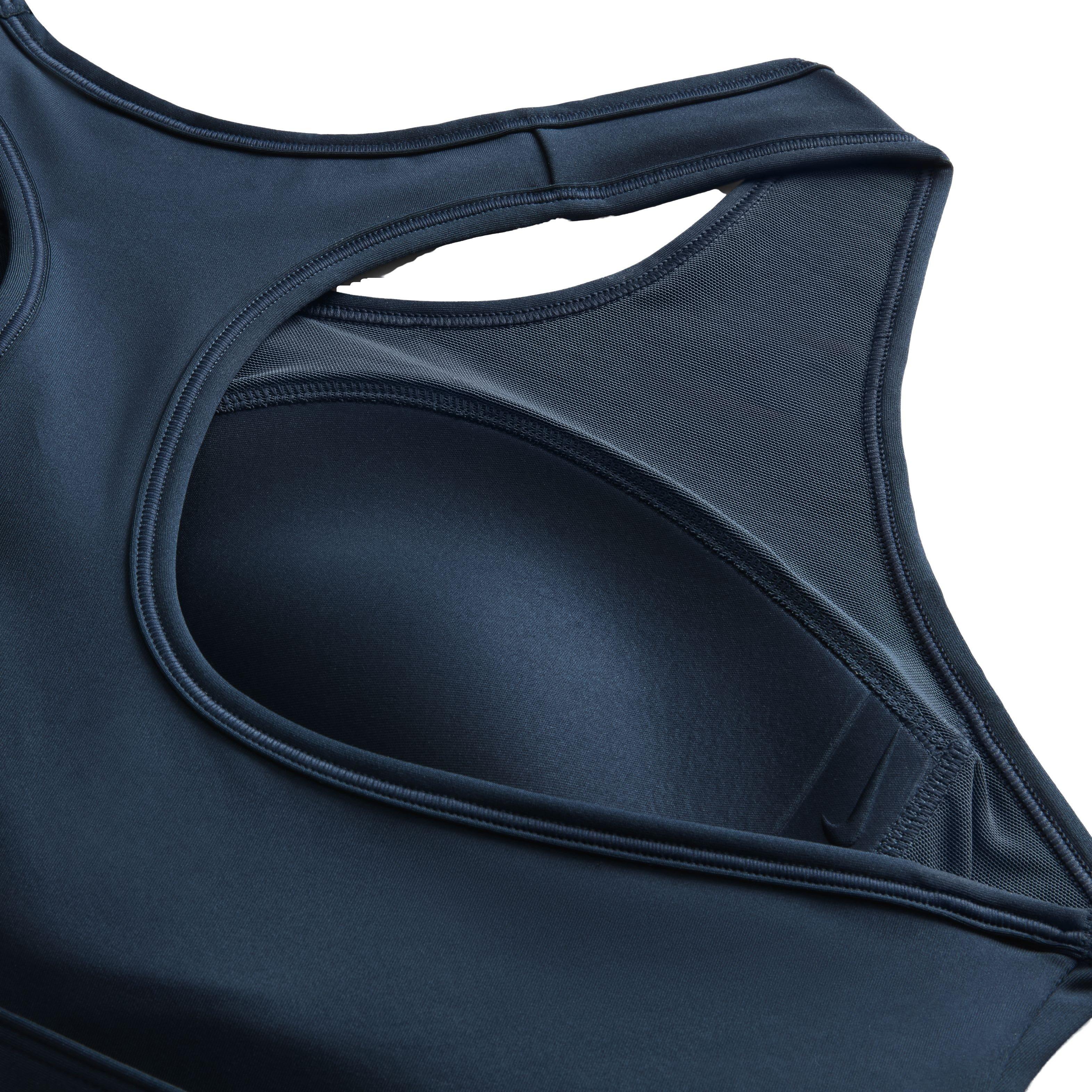 Nike Women's Swoosh Padded Medium Support Sports Bra - Navy - NAVY Thumbnail View 4