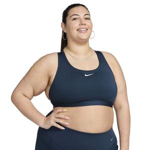 Nike Women's Swoosh Padded Medium Support Sports Bra - Navy