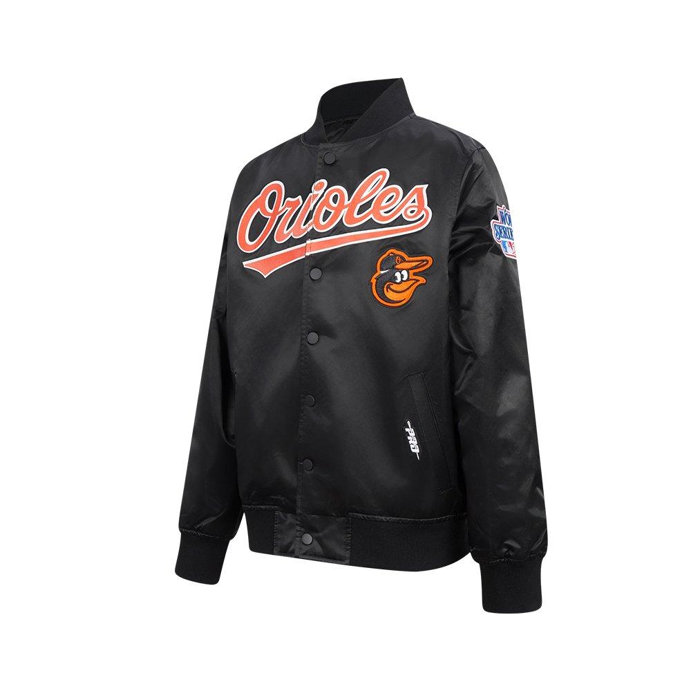 Pro Standard Big Boys' MLB Baltimore Orioles Classic Satin Jacket - Black - BLACK Thumbnail View 3