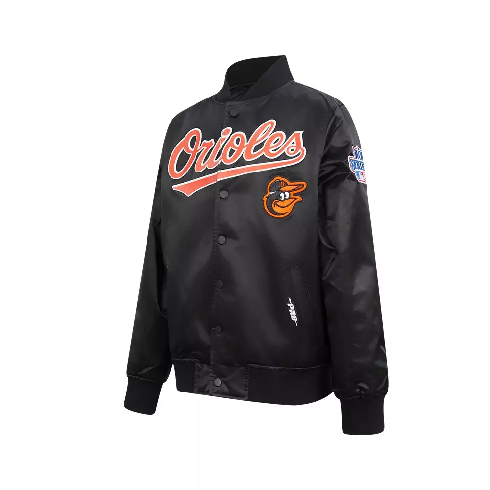 Pro Standard Big Boys' MLB Baltimore Orioles Classic Satin Jacket - Black - BLACK