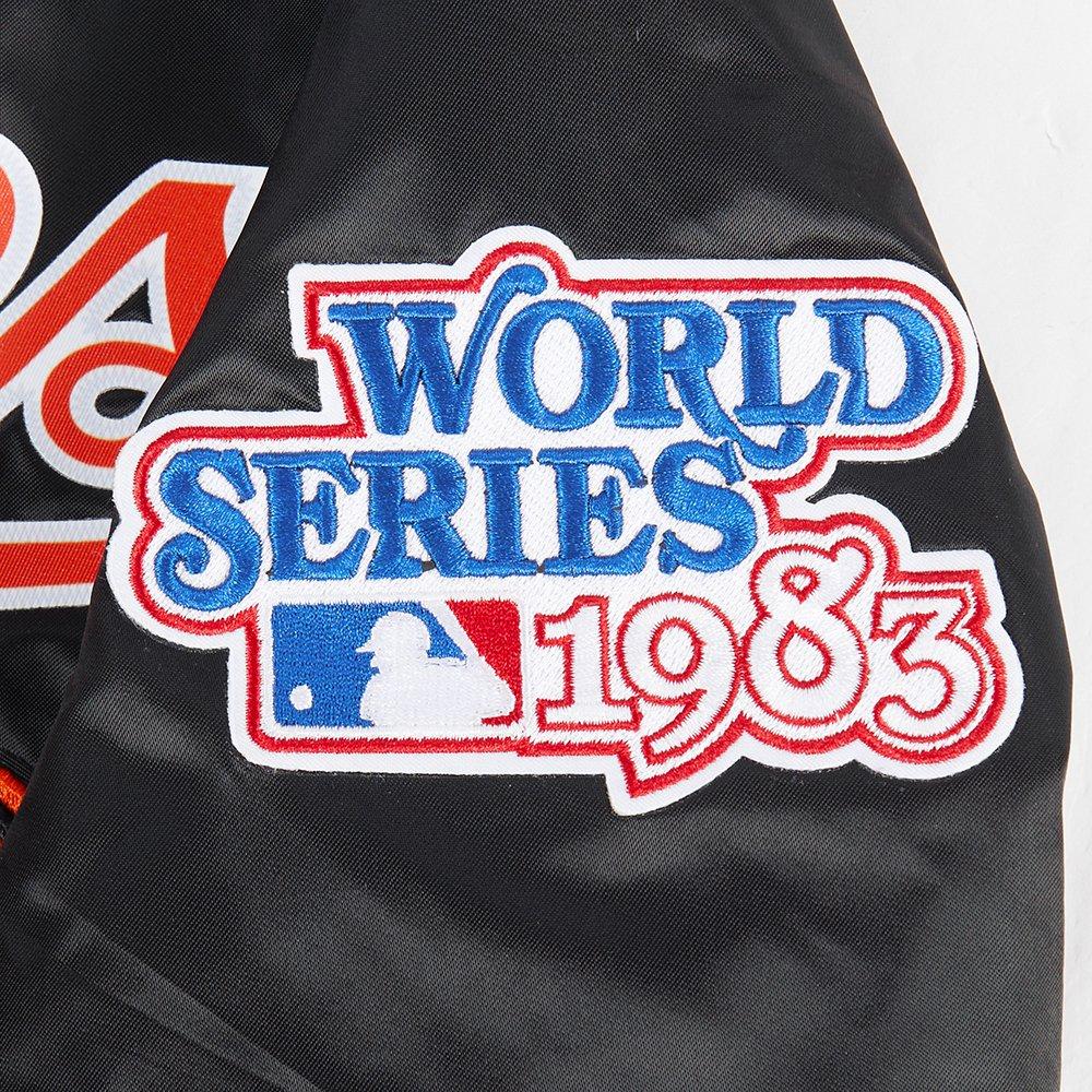 Pro Standard Big Boys' MLB Baltimore Orioles Classic Satin Jacket - Black - BLACK Thumbnail View 8