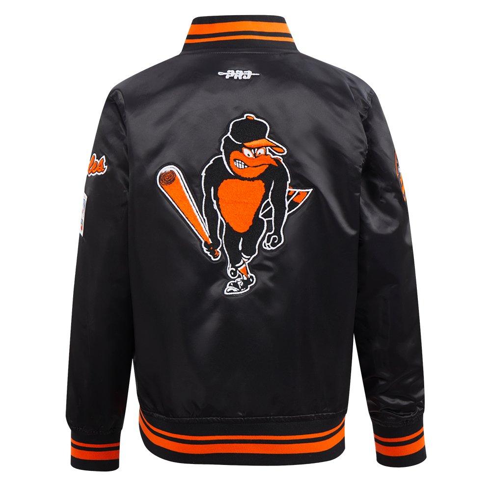 Pro Standard MLB Baltimore Orioles Retro Classic Big Boys' Black Rib Satin Jacket