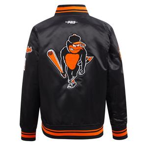 Pro Standard Big Boys' MLB Baltimore Orioles Retro Classic Rib Satin Jacket -Black