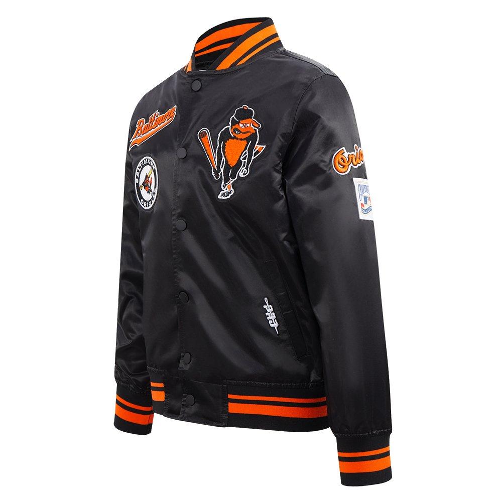 Pro Standard MLB Baltimore Orioles Retro Classic Big Boys' Black Rib Satin Jacket