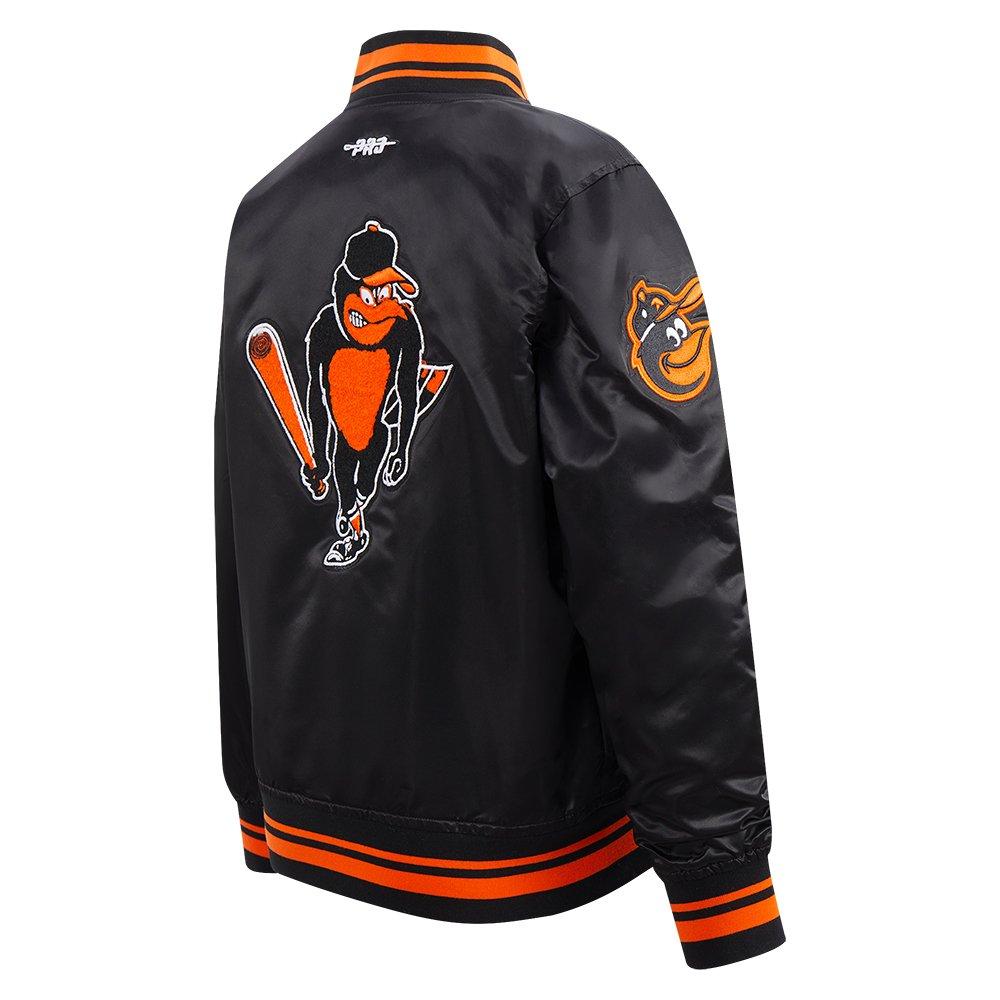 Pro Standard MLB Baltimore Orioles Retro Classic Big Boys' Black Rib Satin Jacket