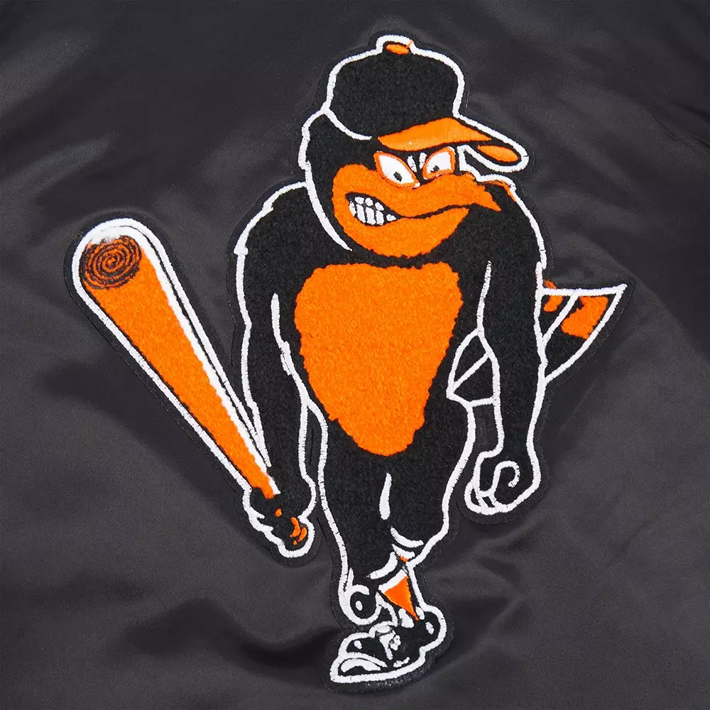 Pro Standard Big Boys' MLB Baltimore Orioles Retro Classic Rib Satin Jacket -Black - BLACK