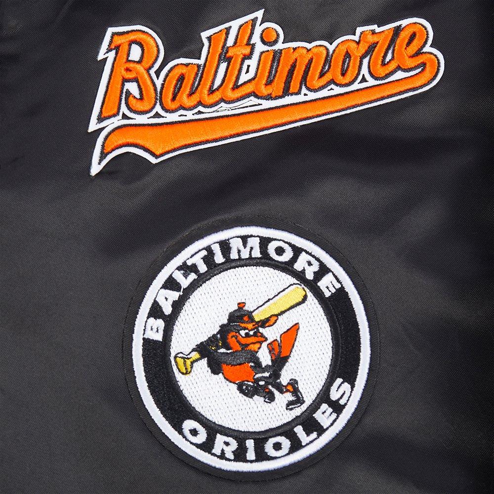 Pro Standard MLB Baltimore Orioles Retro Classic Big Boys' Black Rib Satin Jacket