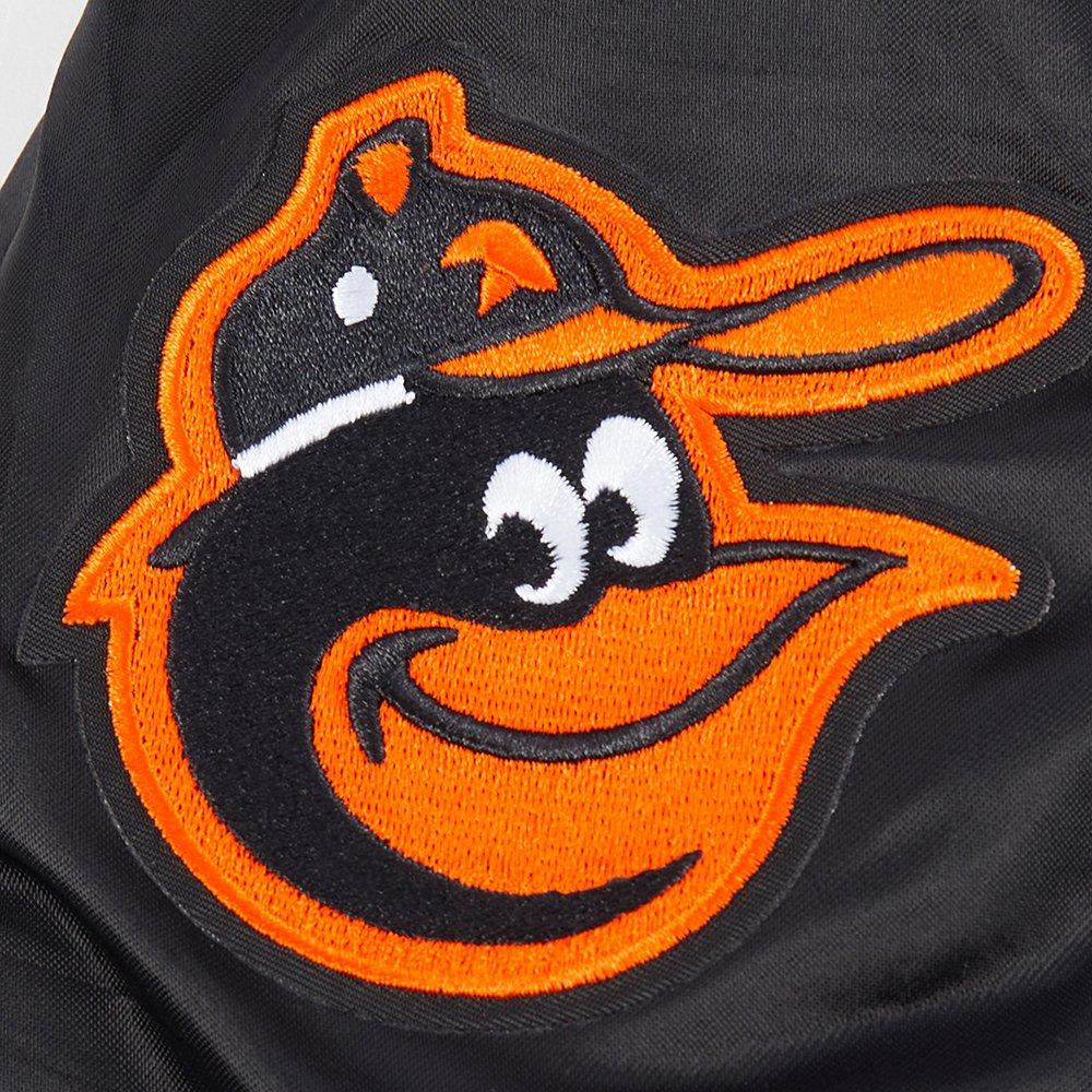 Pro Standard Big Boys' MLB Baltimore Orioles Retro Classic Rib Satin Jacket - Black - BLACK Thumbnail View 7