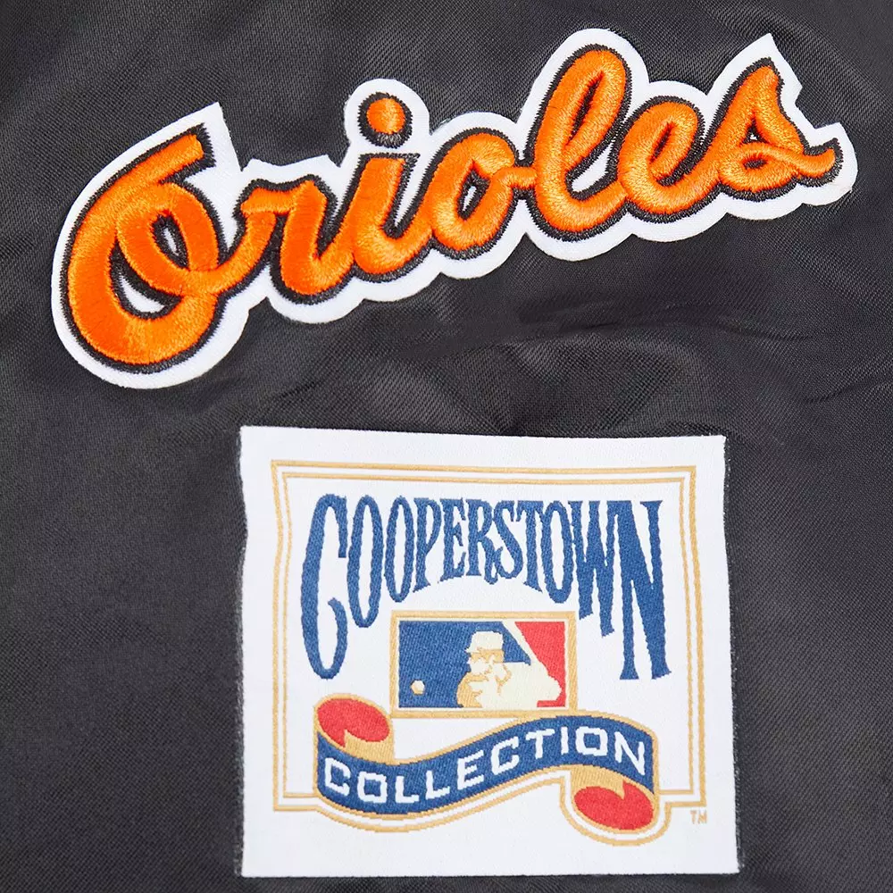 Pro Standard Big Boys' MLB Baltimore Orioles Retro Classic Rib Satin Jacket - Black - BLACK