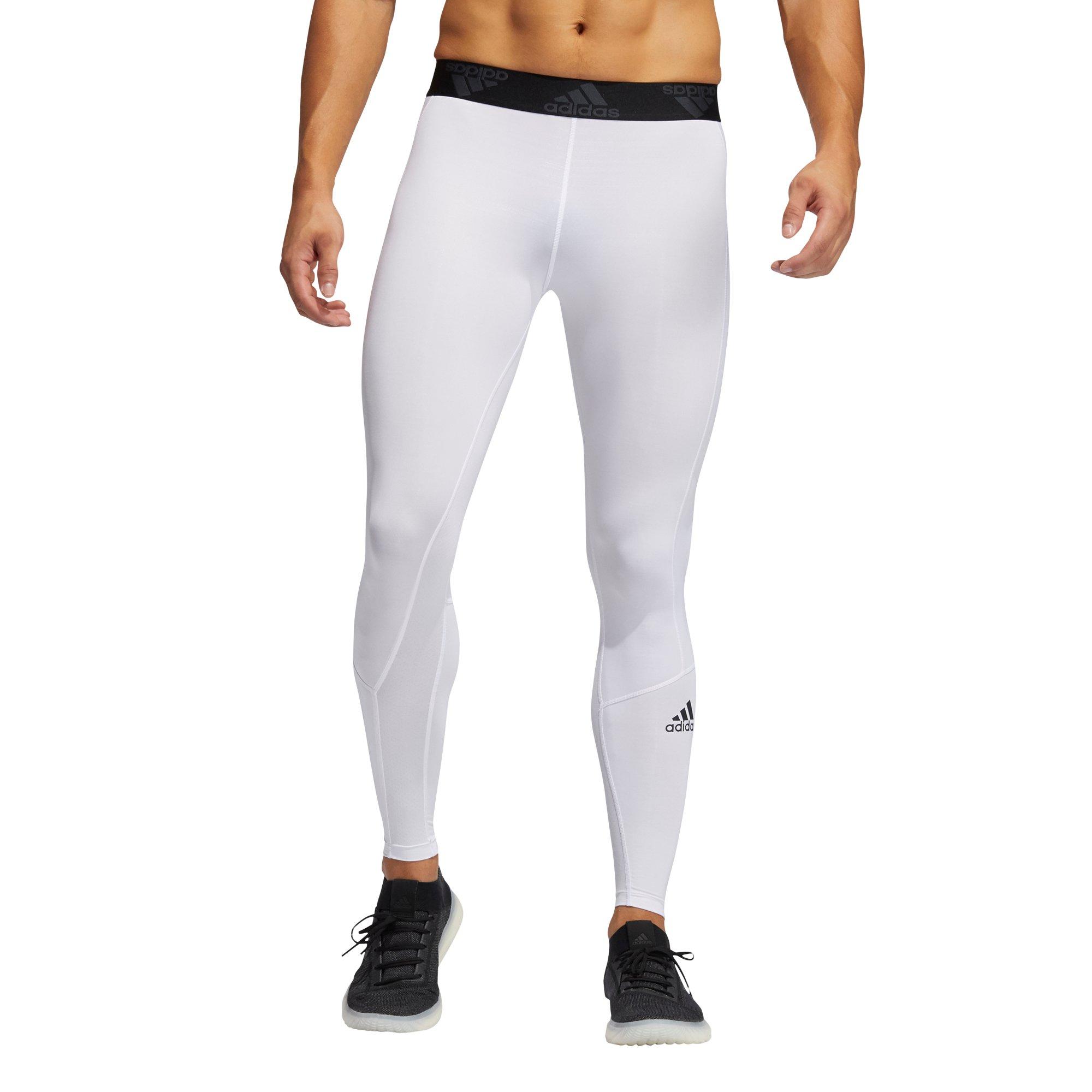 adidas Men's White Techfit Long Leggings - Hibbett