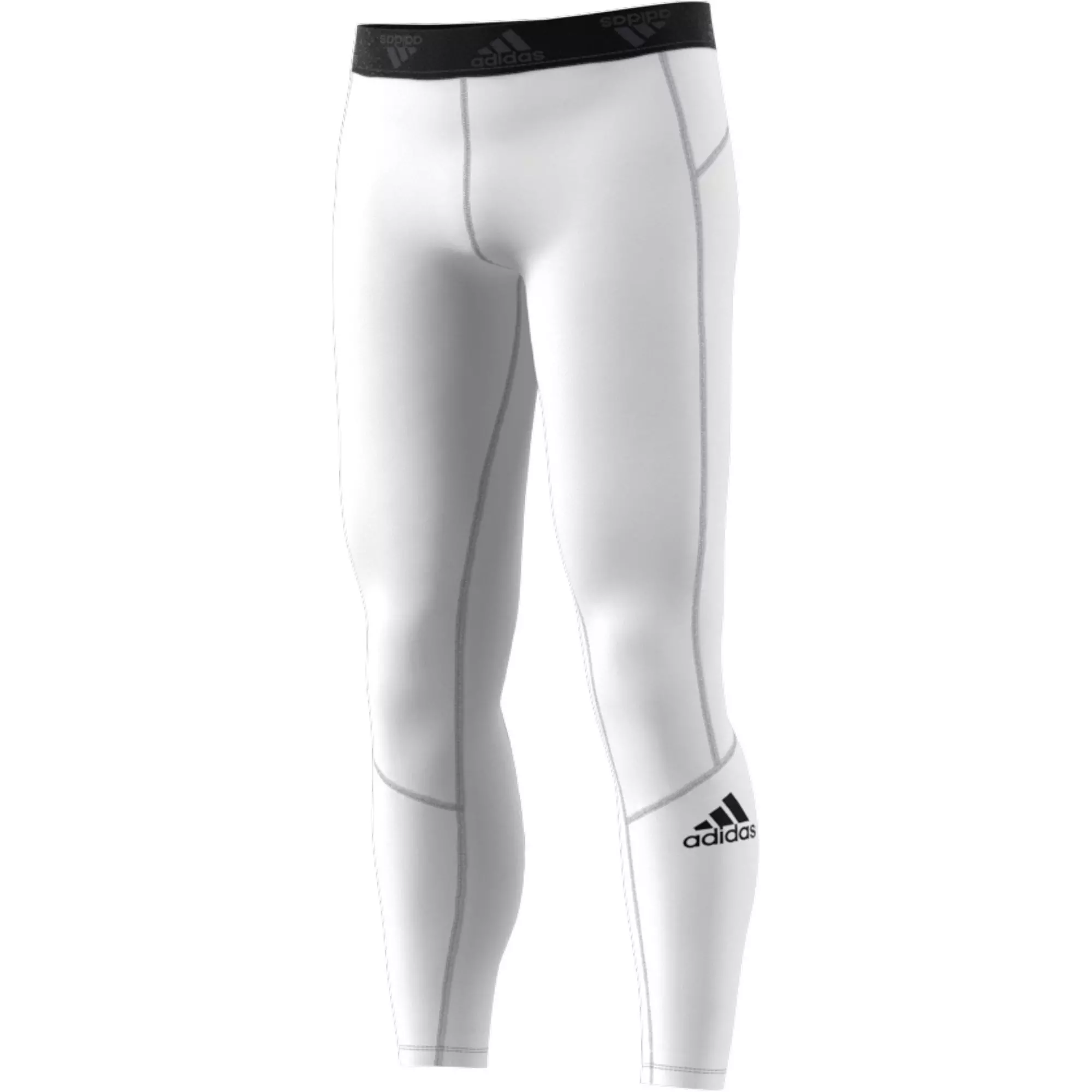 adidas Men's White Techfit Long Leggings - WHITE