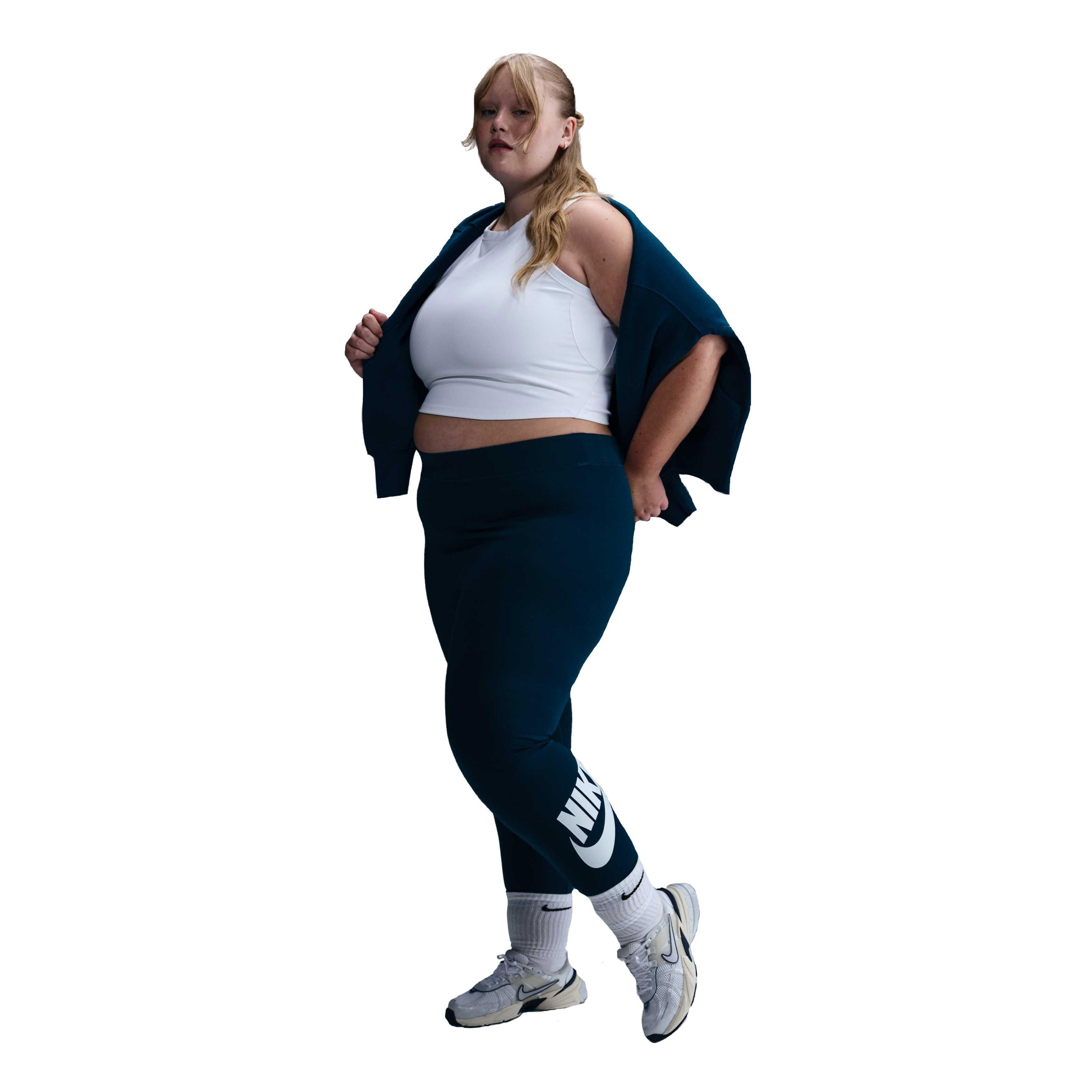 Nike Women's Sportswear Classics High-Waisted Graphic Leggings - Blue - BLUE Thumbnail View 1