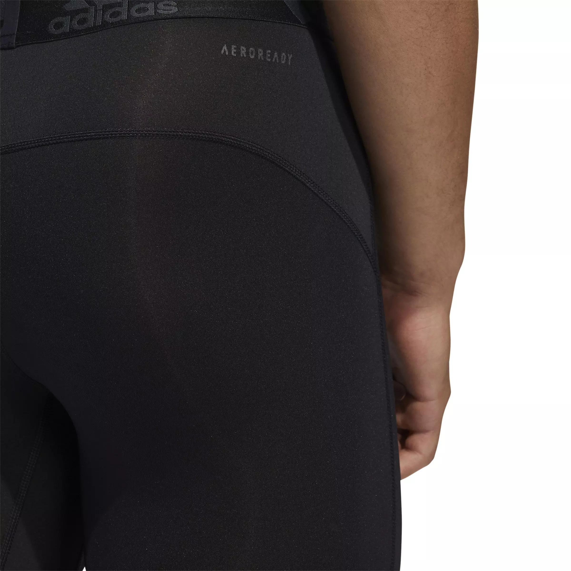 adidas Men's Black Techfit Long Leggings - BLACK
