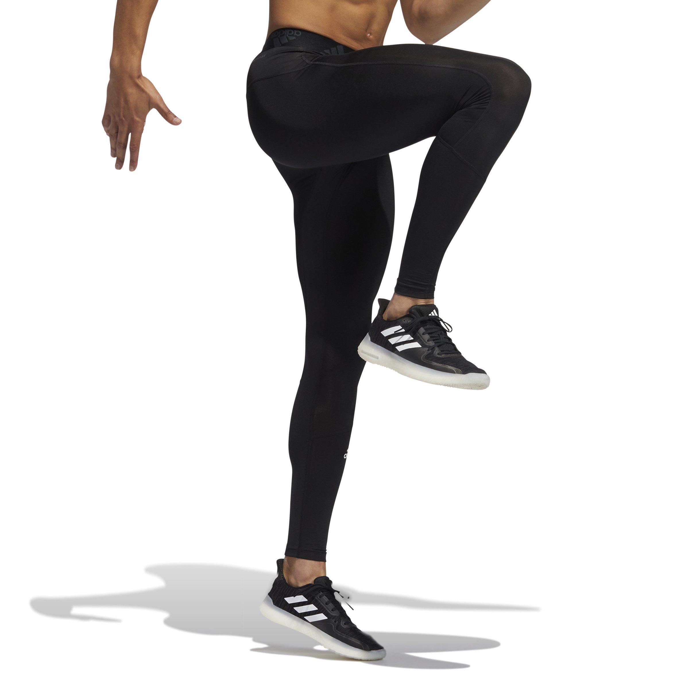 adidas Men's Black Techfit Long Leggings - BLACK Thumbnail View 1