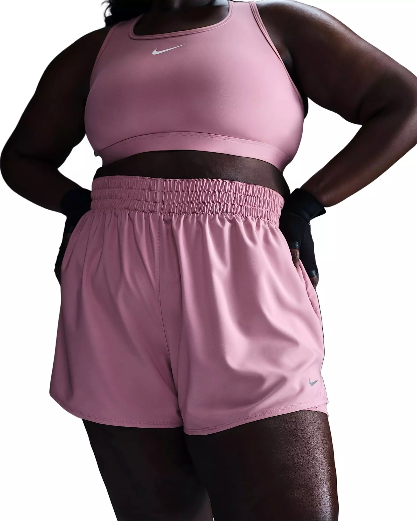Nike Women's One 3" Dri-FIT High-Waisted 2-in-1 Shorts - Pink - PINK