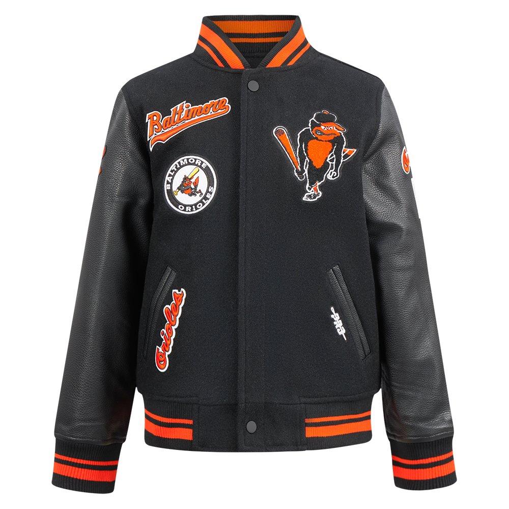 Pro Standard Big Boys' MLB Baltimore Orioles Retro Classic Rib Wool Varsity Jacket  - Black - BLACK Thumbnail View 1