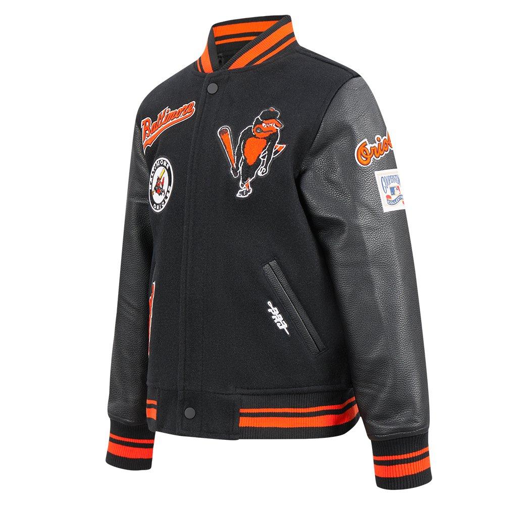 Pro Standard Big Boys' MLB Baltimore Orioles Retro Classic Rib Wool Varsity Jacket  - Black - BLACK Thumbnail View 3