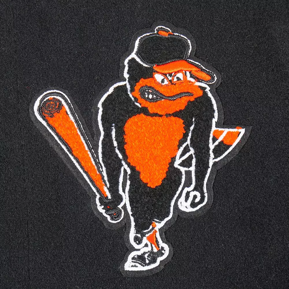 Pro Standard Big Boys' MLB Baltimore Orioles Retro Classic Rib Wool Varsity Jacket  - Black - BLACK