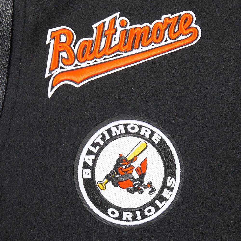 Pro Standard Big Boys' MLB Baltimore Orioles Retro Classic Rib Wool Varsity Jacket  - Black - BLACK Thumbnail View 6