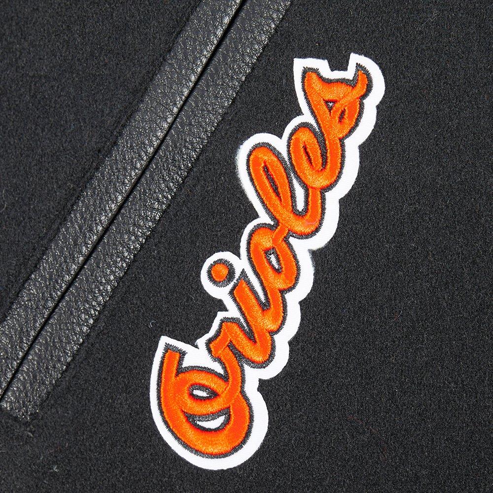 Pro Standard Big Boys' MLB Baltimore Orioles Retro Classic Rib Wool Varsity Jacket  - Black - BLACK Thumbnail View 7