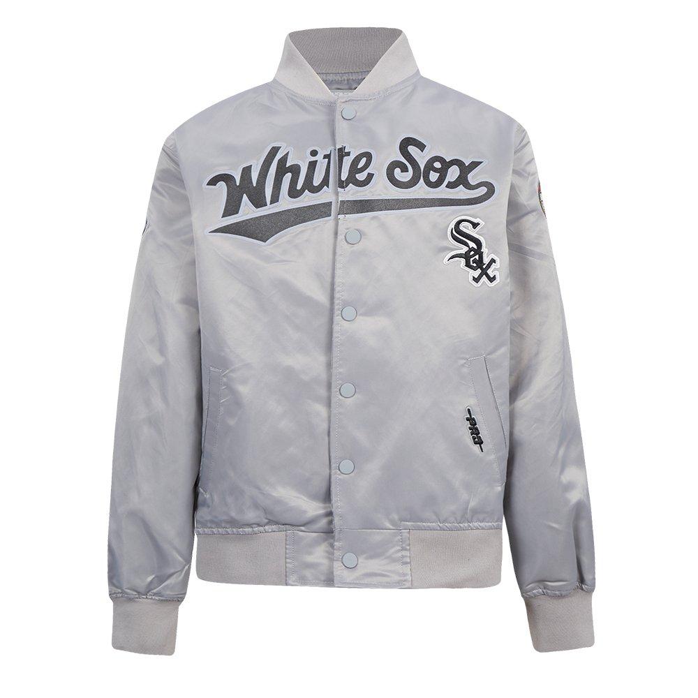 Pro Standard Big Boys' MLB Chicago White Sox Classic Satin Jacket - Silver - SILVER Thumbnail View 1