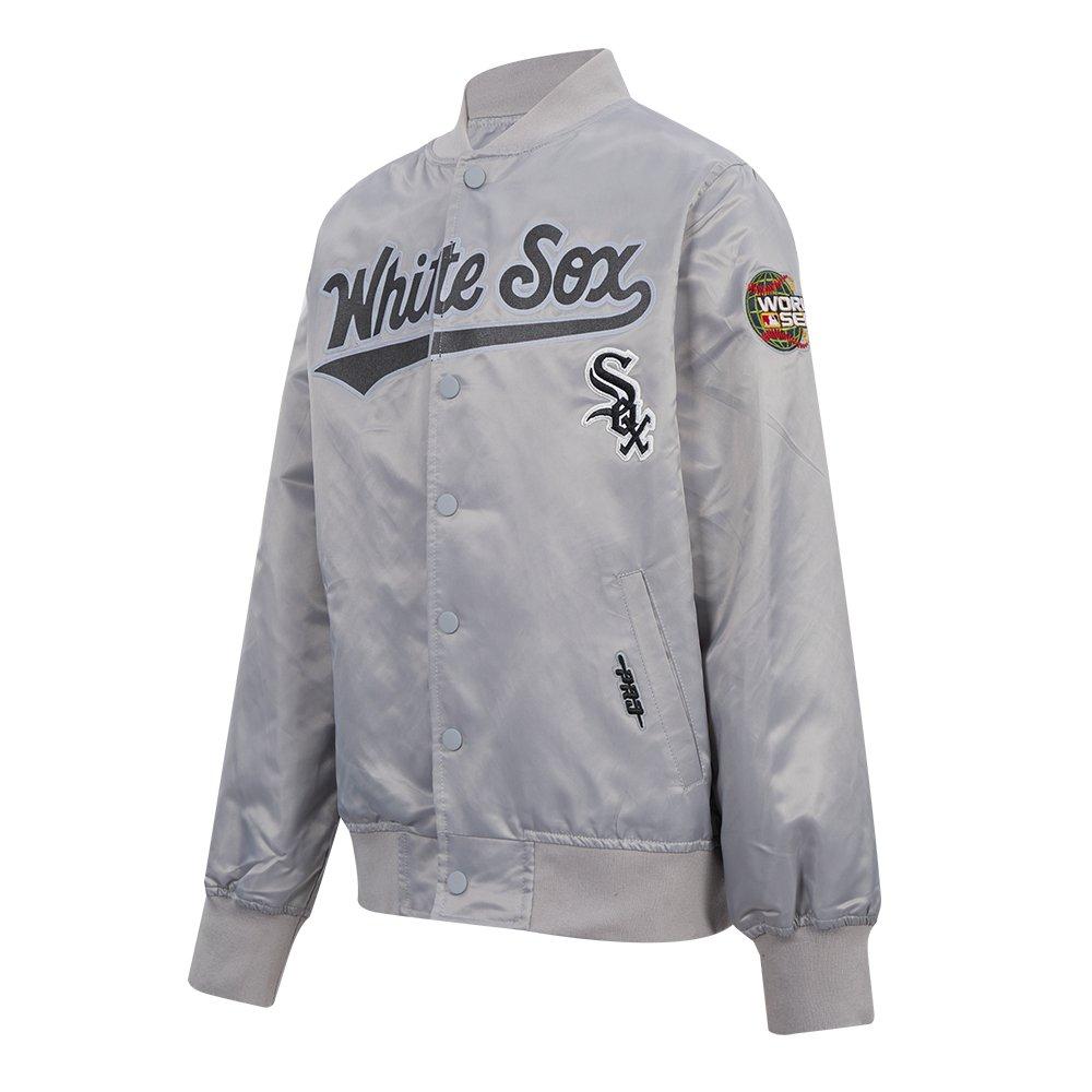 Pro Standard Big Boys' MLB Chicago White Sox Classic Satin Jacket - Silver - SILVER Thumbnail View 3