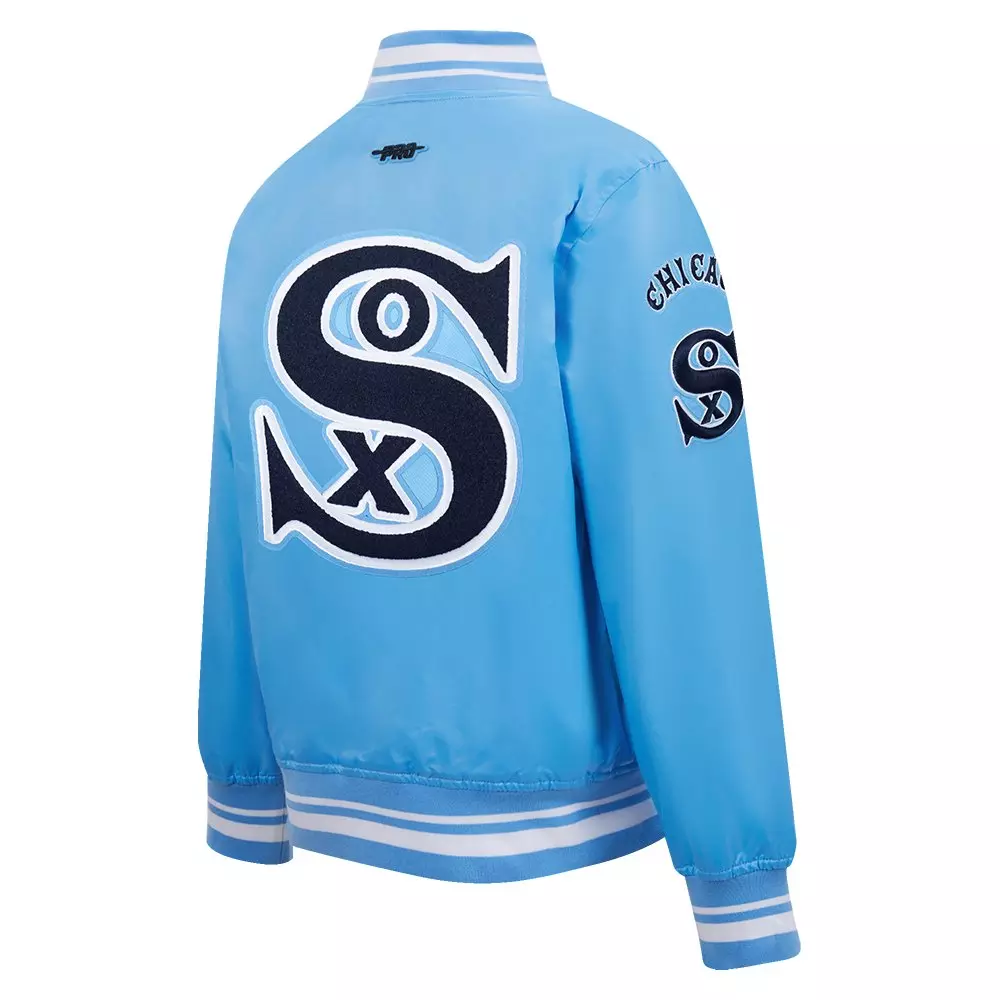 Pro Standard Big Boys' MLB Chicago White Sox Retro Classic Rib Satin Jacket - Blue - BLUE