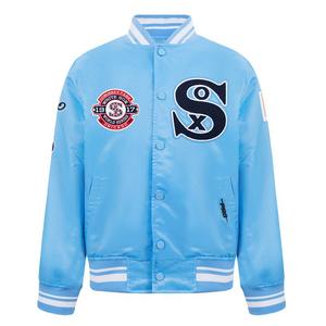 Pro Standard Big Boys' MLB Chicago White Sox Retro Classic Rib Satin Jacket -Blue