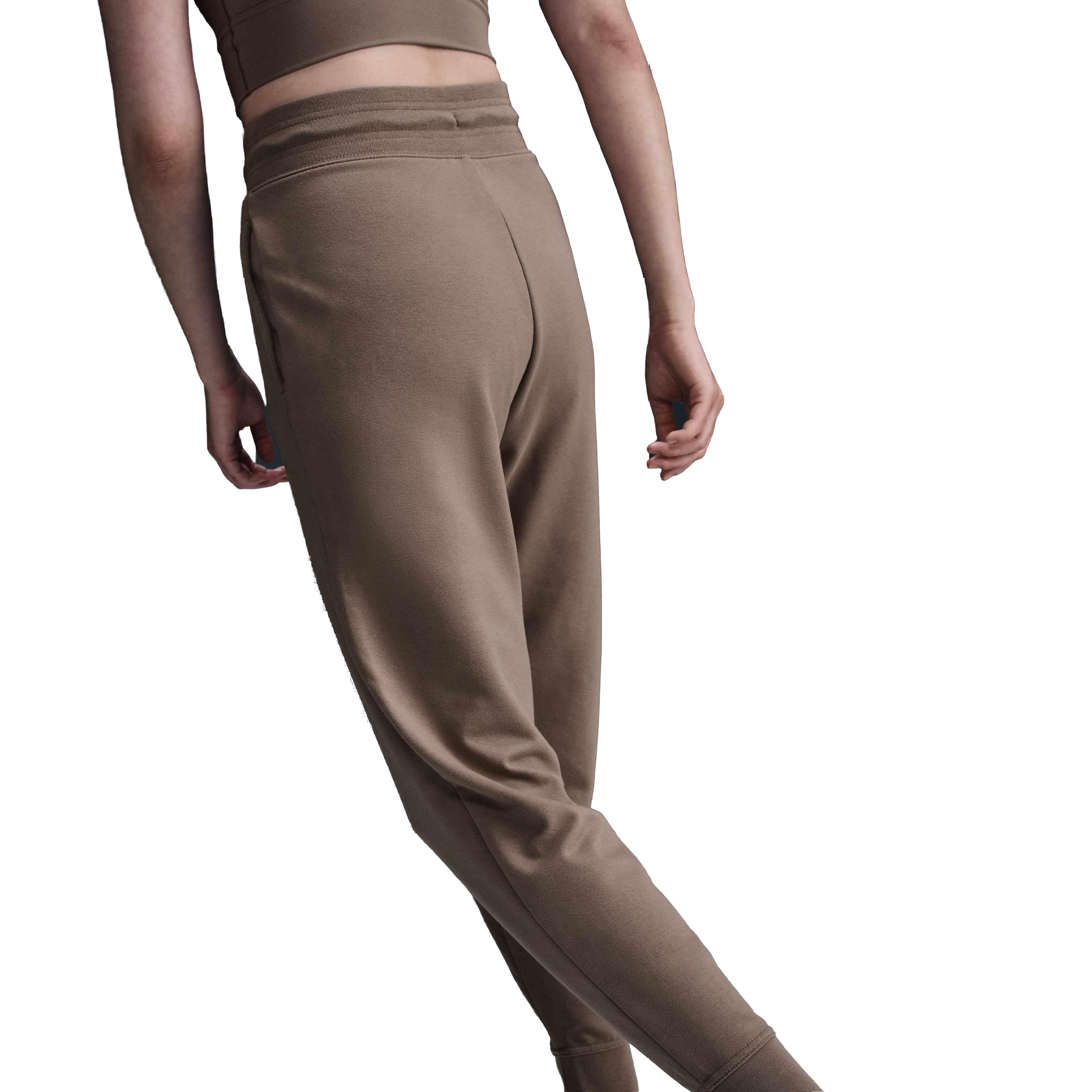 Nike Women's Dri-FIT One High-Waisted 7/8 French Terry Joggers - Brown - BROWN Thumbnail View 2