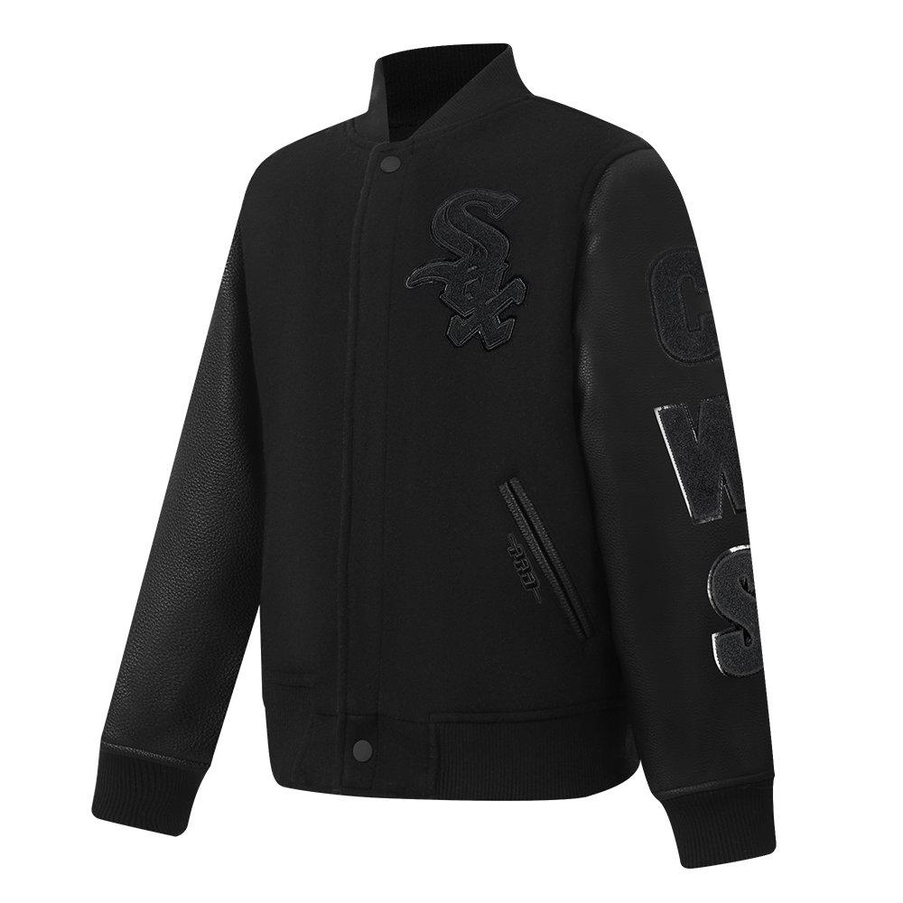 Pro Standard MLB Chicago White Sox Triple Black Big Boys' Wool Varsity Jacket