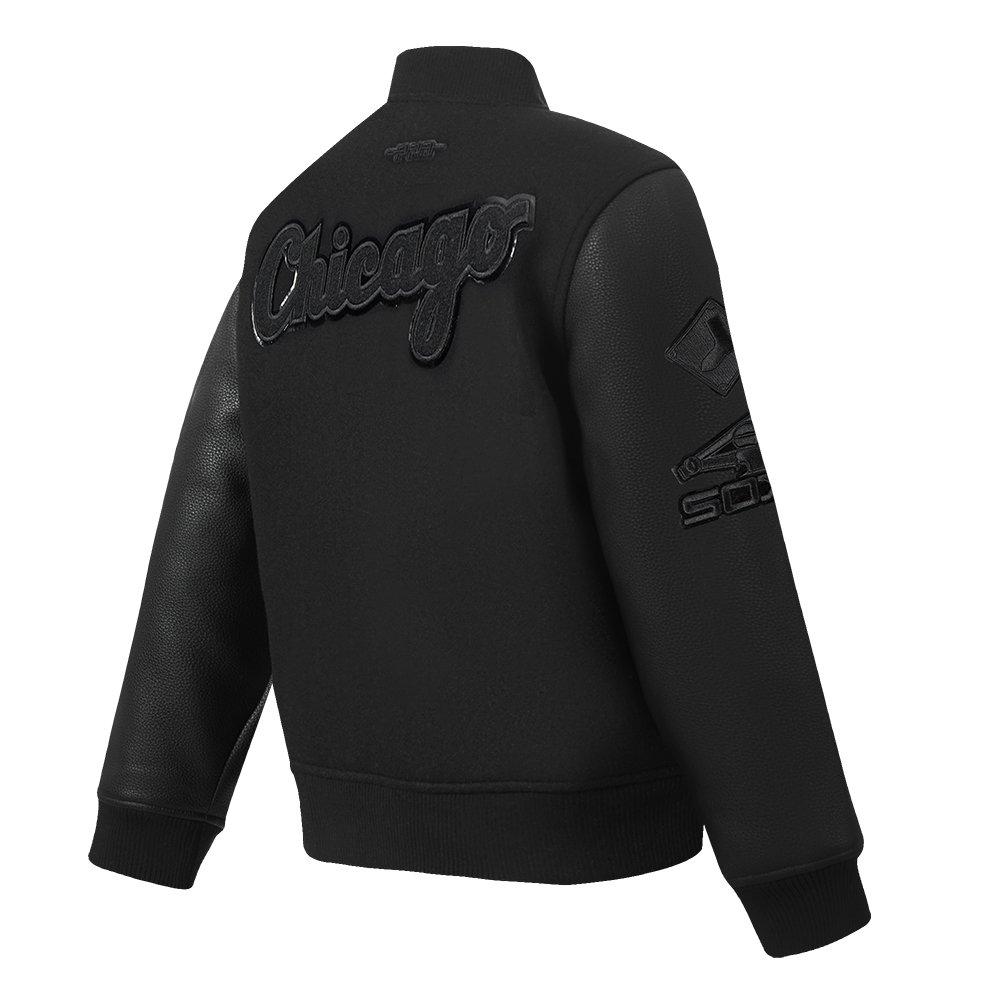Pro Standard MLB Chicago White Sox Triple Black Big Boys' Wool Varsity Jacket