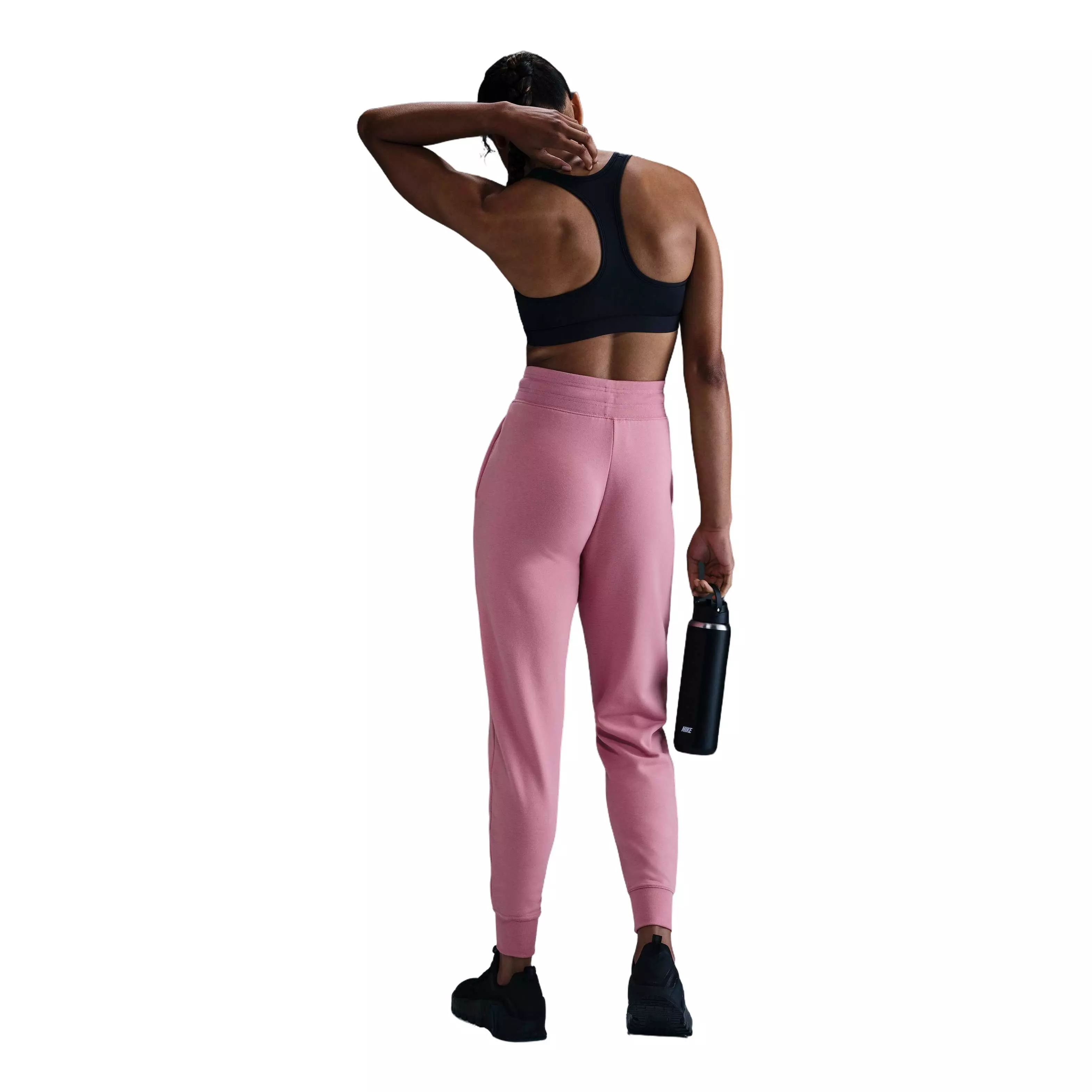Nike Women's Dri-FIT One High-Waisted 7/8 French Terry Joggers - Pink - PINK