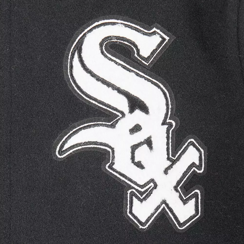 Pro Standard Big Boys' MLB Chicago White Sox Classic Wool Varsity Jacket - Black - BLACK