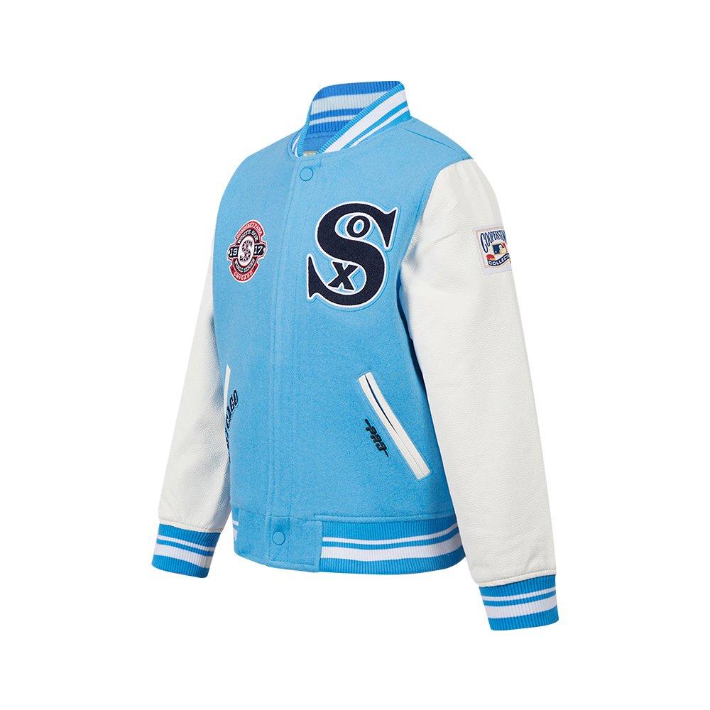 Pro Standard Big Boys' MLB Chicago White Sox Retro Classic Rib Wool Varsity Jacket - Blue - BLUE Thumbnail View 3