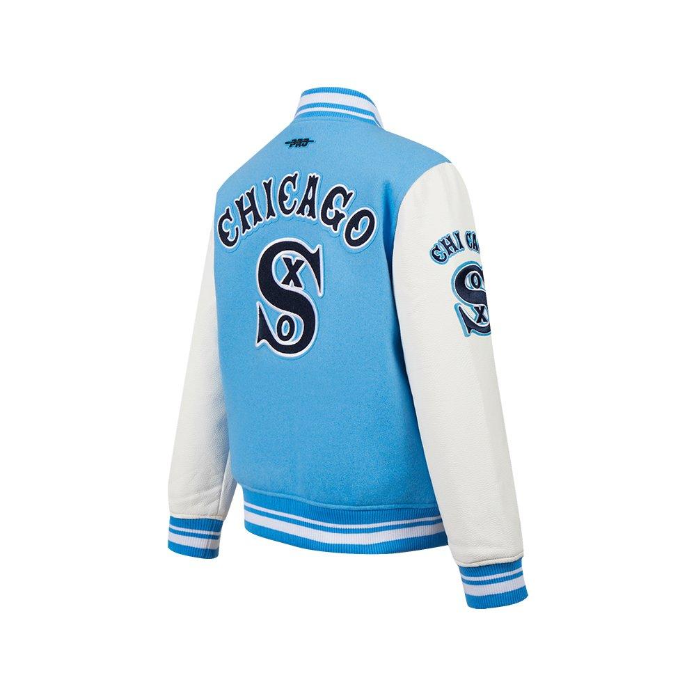 Pro Standard Big Boys' MLB Chicago White Sox Retro Classic Rib Wool Varsity Jacket - Blue - BLUE Thumbnail View 4