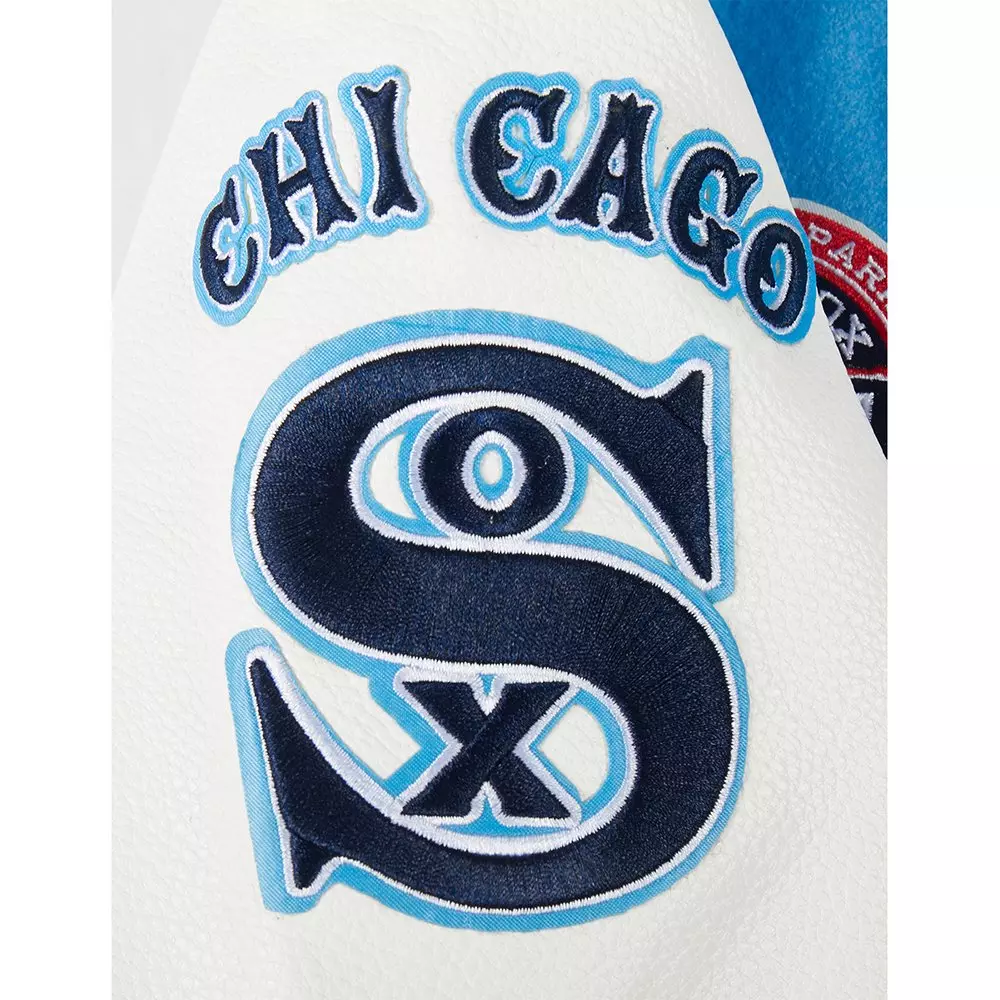 Pro Standard Big Boys' MLB Chicago White Sox Retro Classic Rib Wool Varsity Jacket -Blue - BLUE