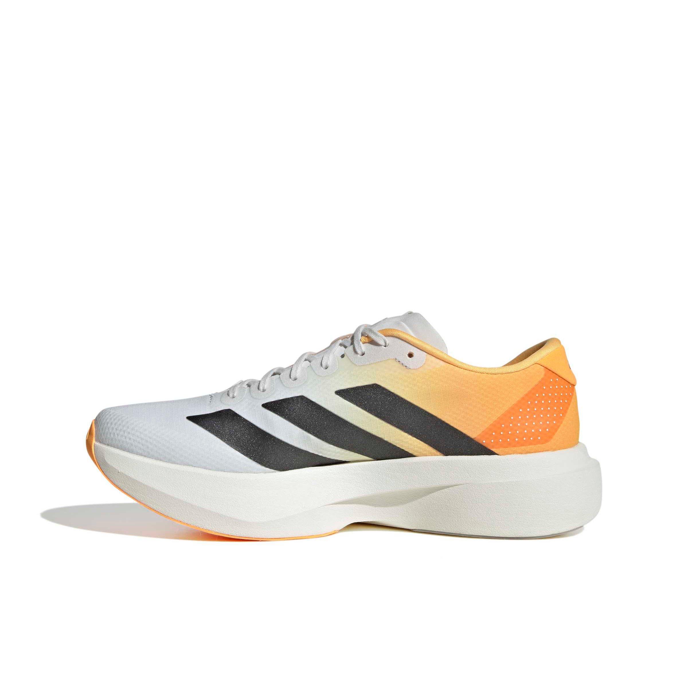 adidas Adizero EVO SL "Crystal White/Lucid Tangerine/Iron Metallic" Men's Running Shoe - WHITE/TANGERINE/IRON