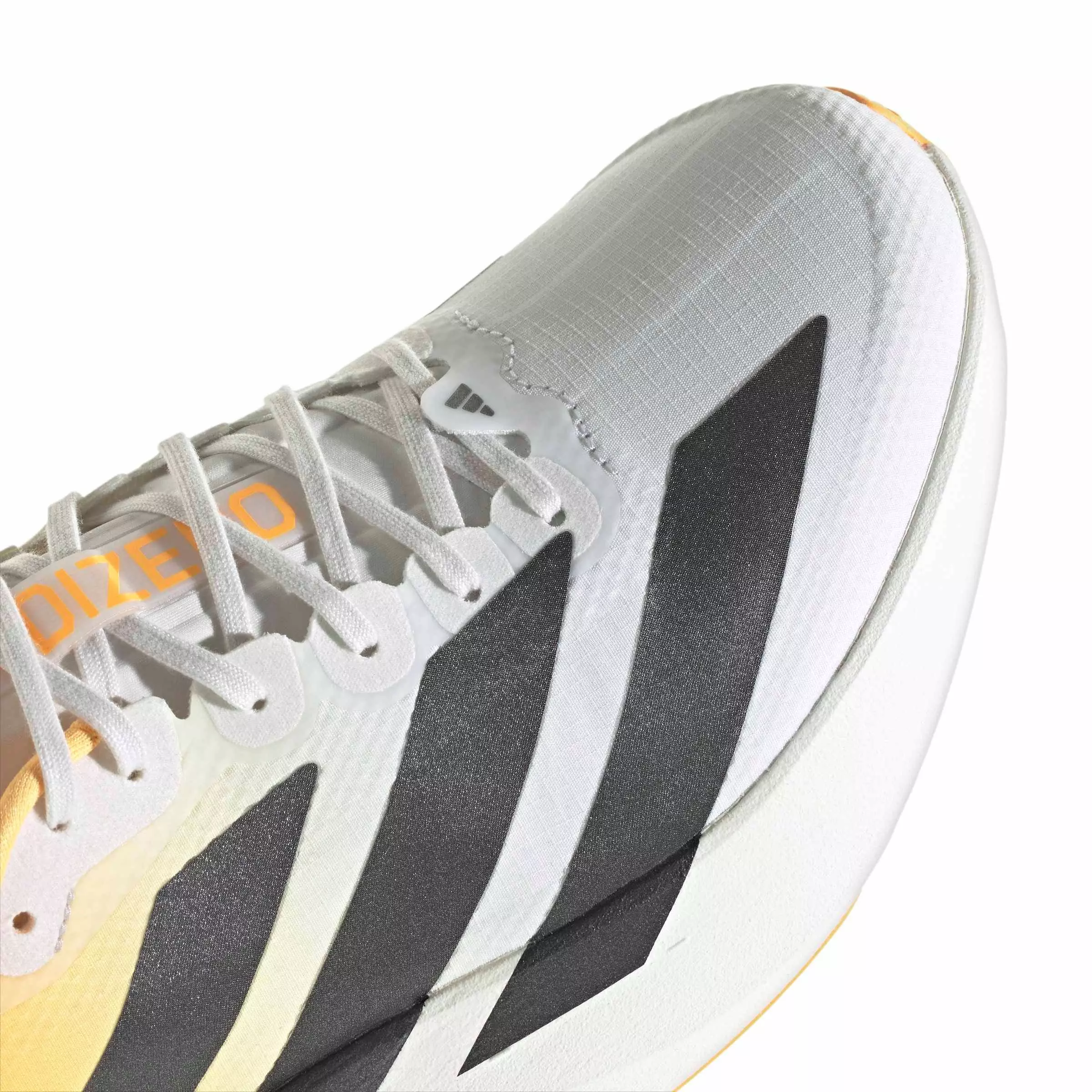 adidas Adizero EVO SL "Crystal White/Lucid Tangerine/Iron Metallic" Men's Running Shoe - WHITE/TANGERINE/IRON