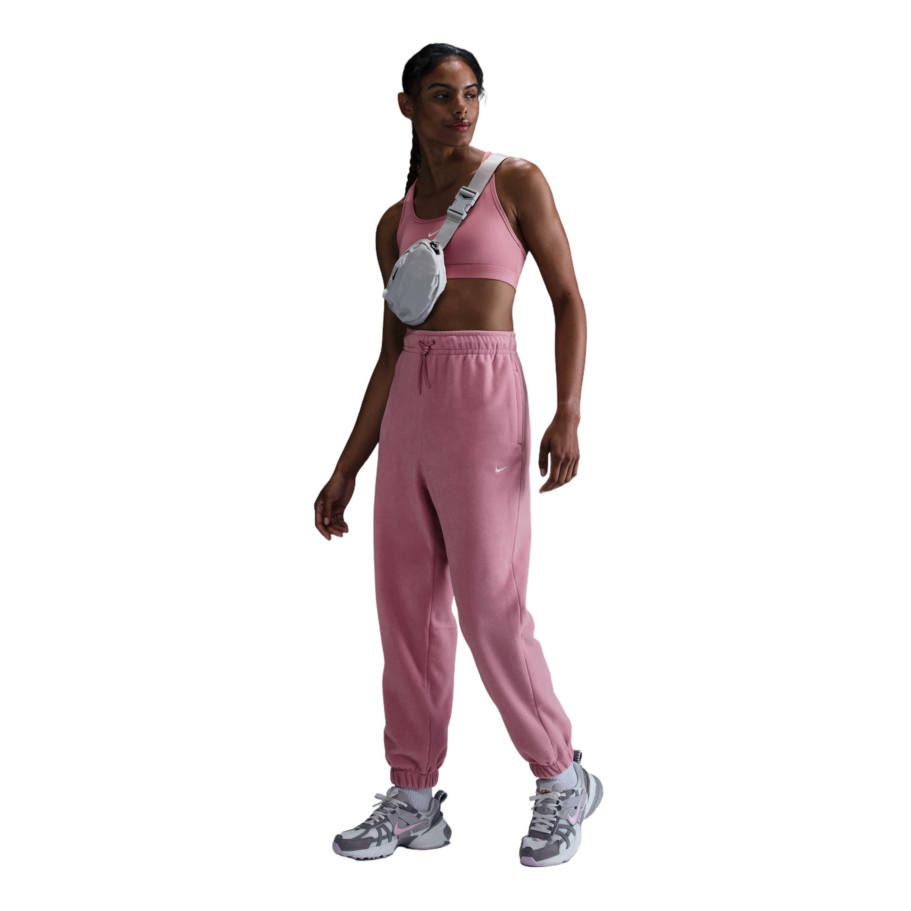 Nike Women's Therma-FIT One Loose Fleece Pants - Pink - PINK Thumbnail View 3