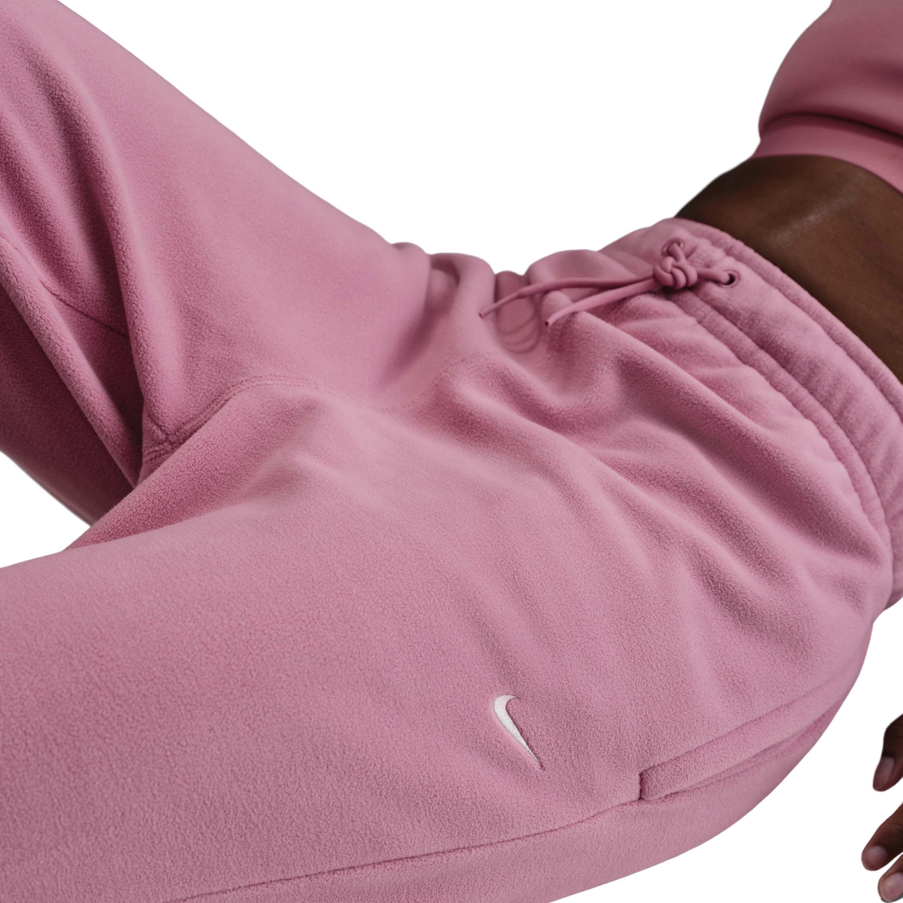 Nike Women's Therma-FIT One Loose Fleece Pants - Pink - PINK Thumbnail View 5