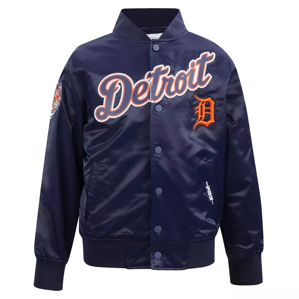Pro Standard Big Boys' MLB Detroit Tigers Classic Satin Jacket - Navy - NAVY