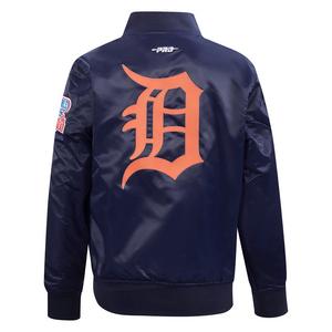 Pro Standard Big Boys' MLB Detroit Tigers Classic Satin Jacket -Navy