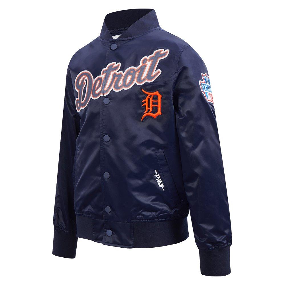 Pro Standard Big Boys' MLB Detroit Tigers Classic Satin Jacket - Navy - NAVY Thumbnail View 3