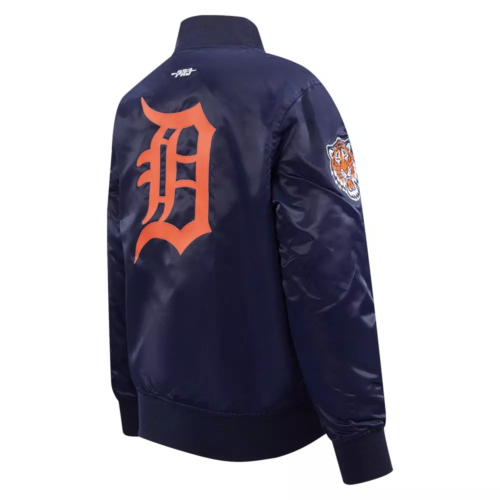 Pro Standard Big Boys' MLB Detroit Tigers Classic Satin Jacket -Navy - NAVY