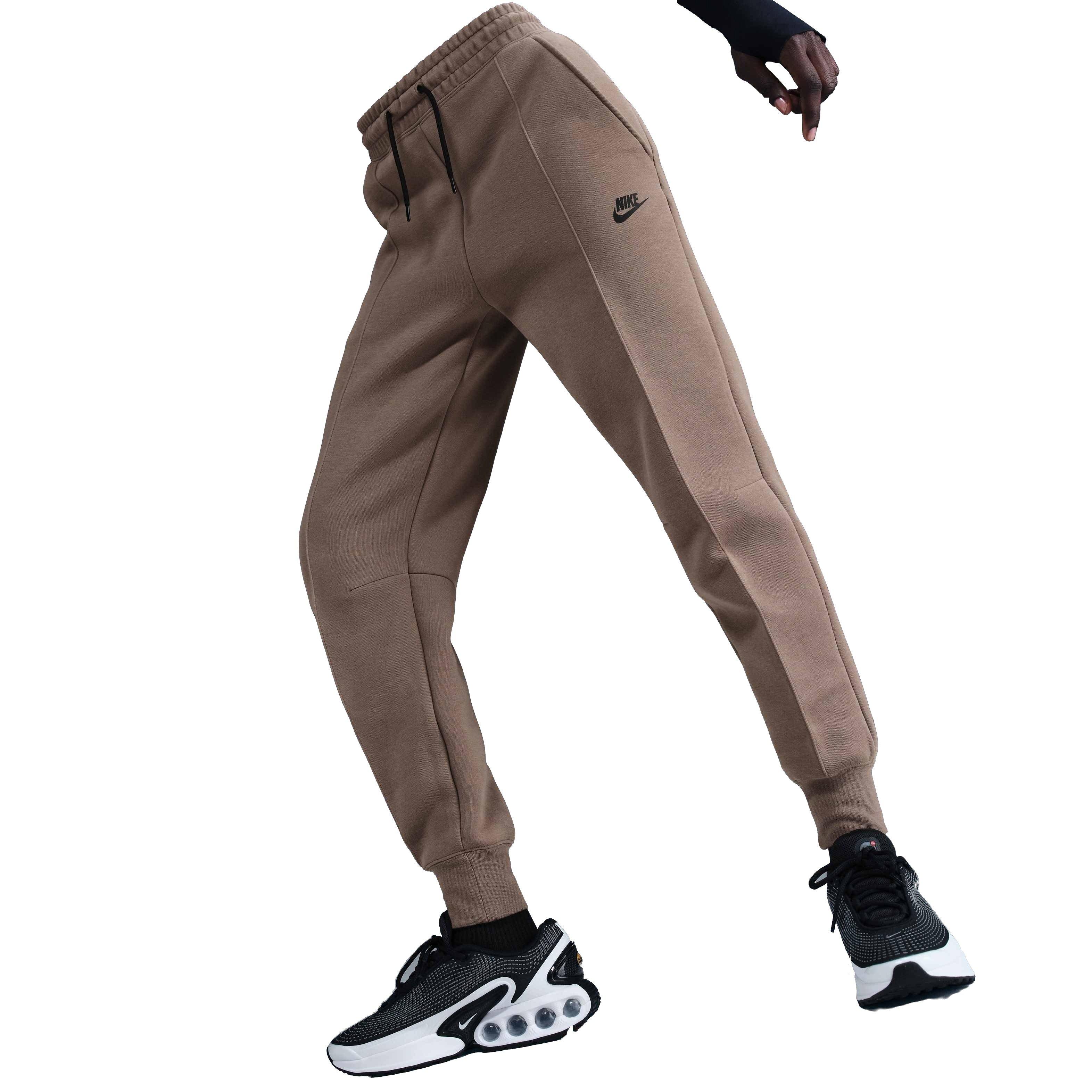 Nike Women's Sportswear Tech Fleece Mid-Rise Joggers - Brown - BROWN Thumbnail View 1