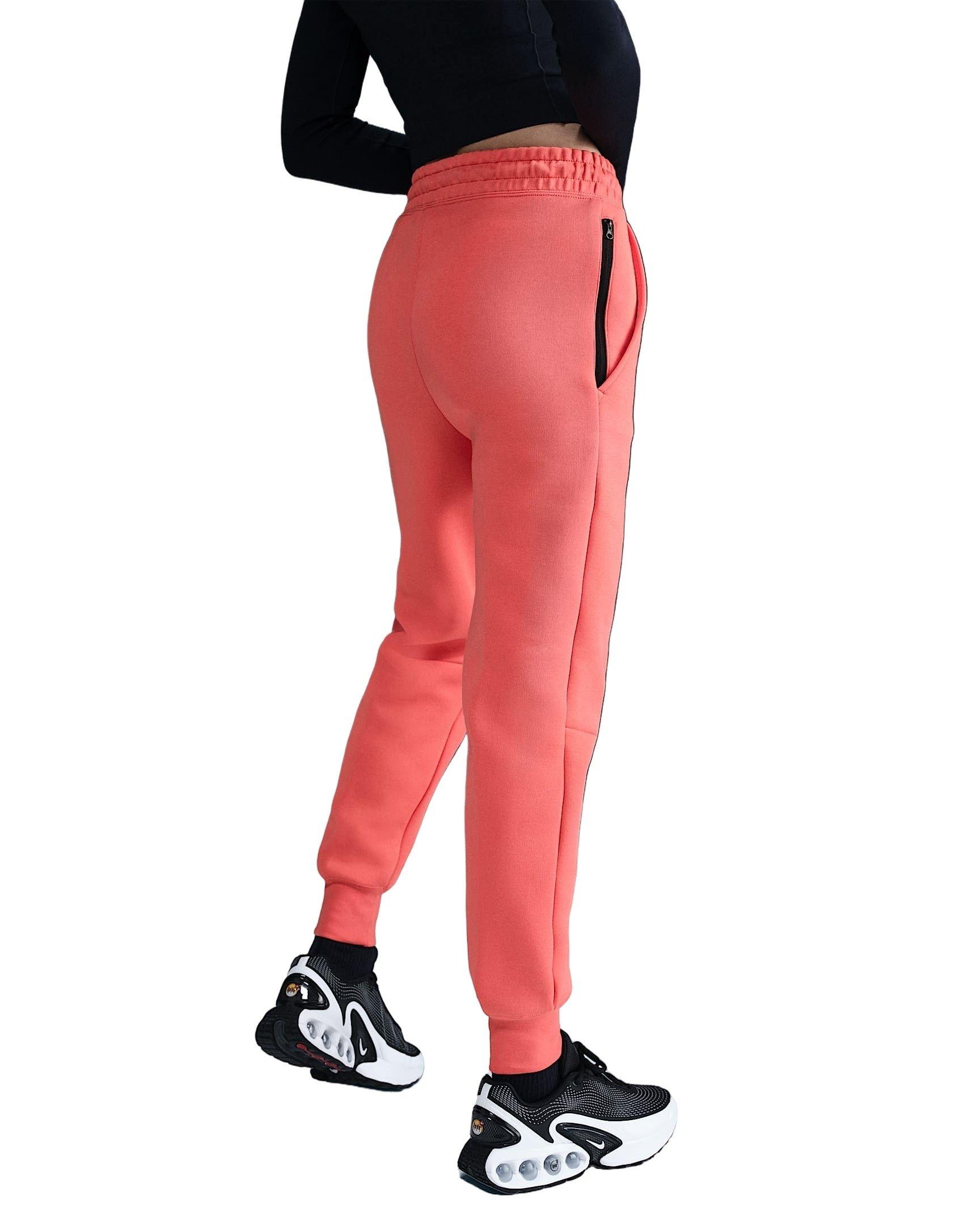 Nike Women's Sportswear Tech Fleece Mid-Rise Joggers - Orange - ORANGE Thumbnail View 2