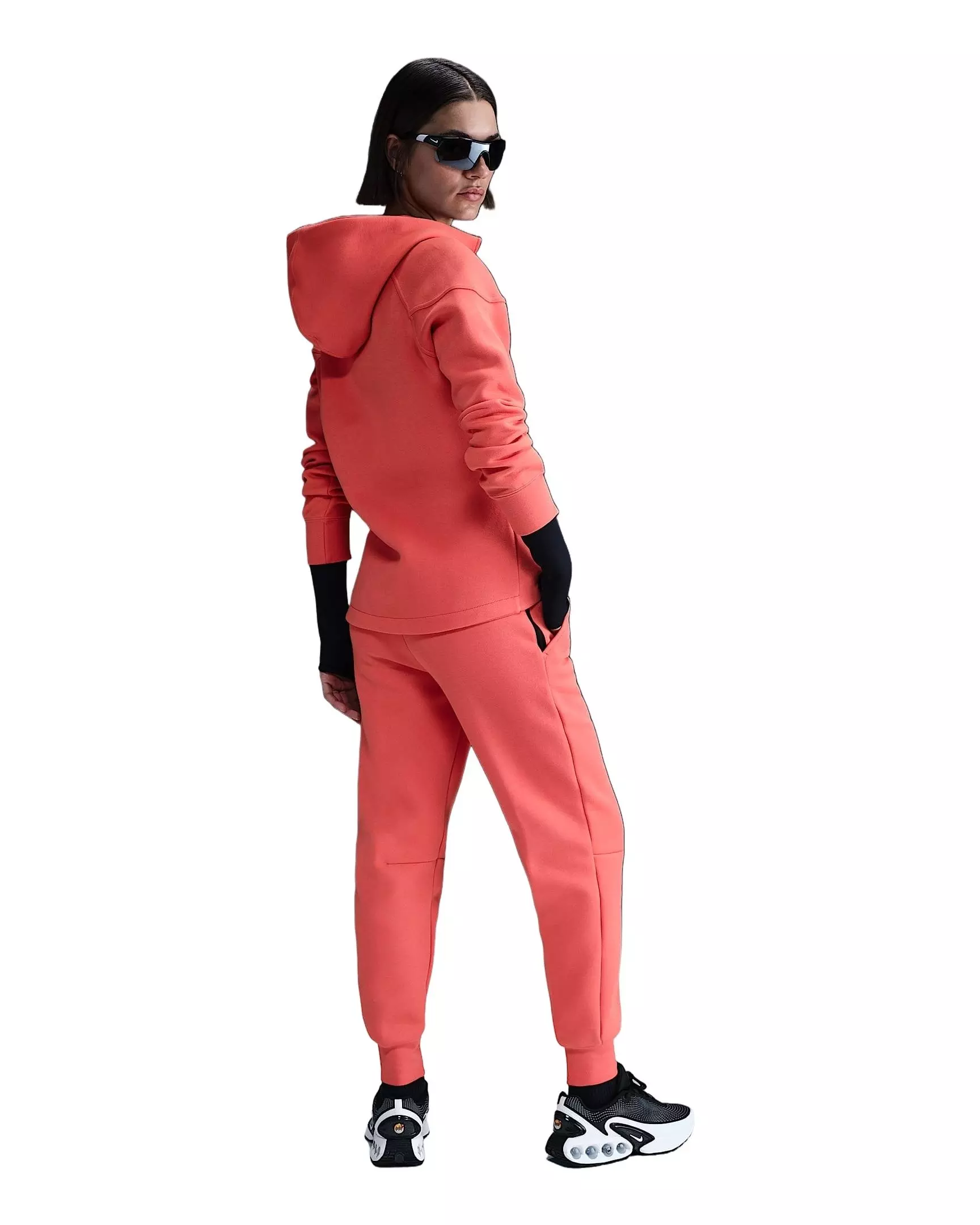 Nike Women's Sportswear Tech Fleece Mid-Rise Joggers - Orange - ORANGE