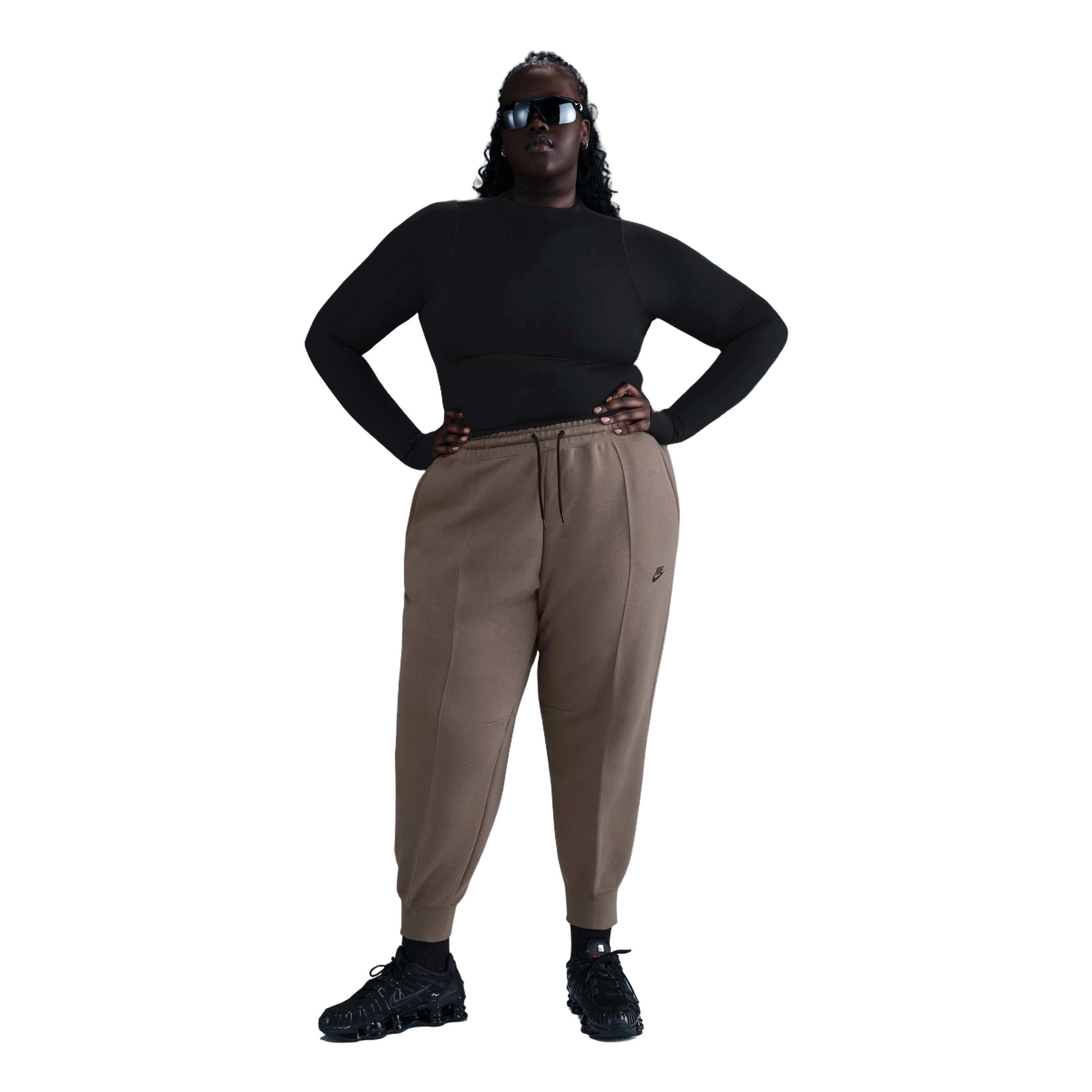 Nike Women's Sportswear Tech Fleece Lightweight Mid-Rise Joggers - Brown - BROWN Thumbnail View 3