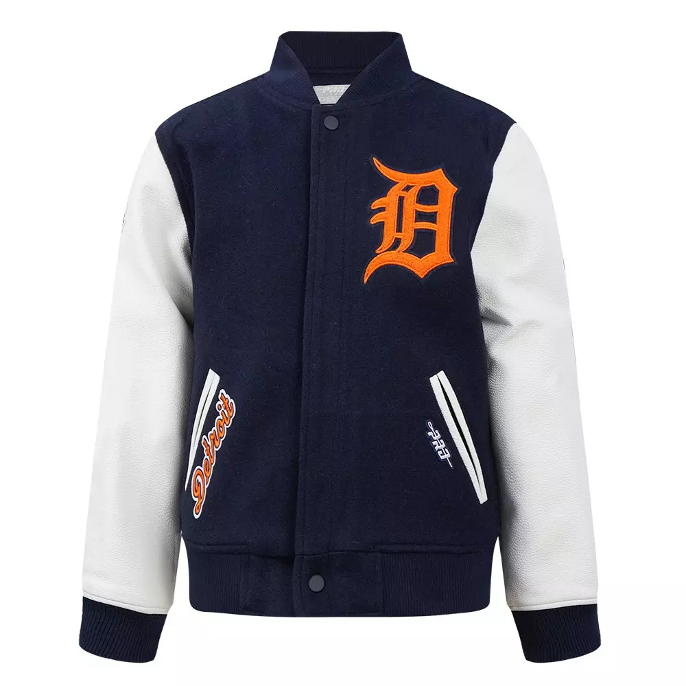 Pro Standard Big Boys' MLB Detroit Tigers Classic Wool Varsity Jacket - Navy - NAVY