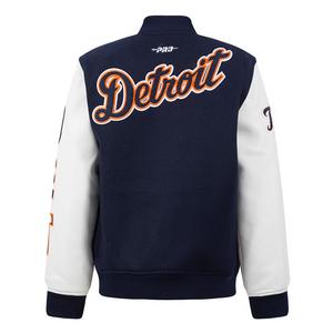Pro Standard Big Boys' MLB Detroit Tigers Classic Wool Varsity Jacket -Navy